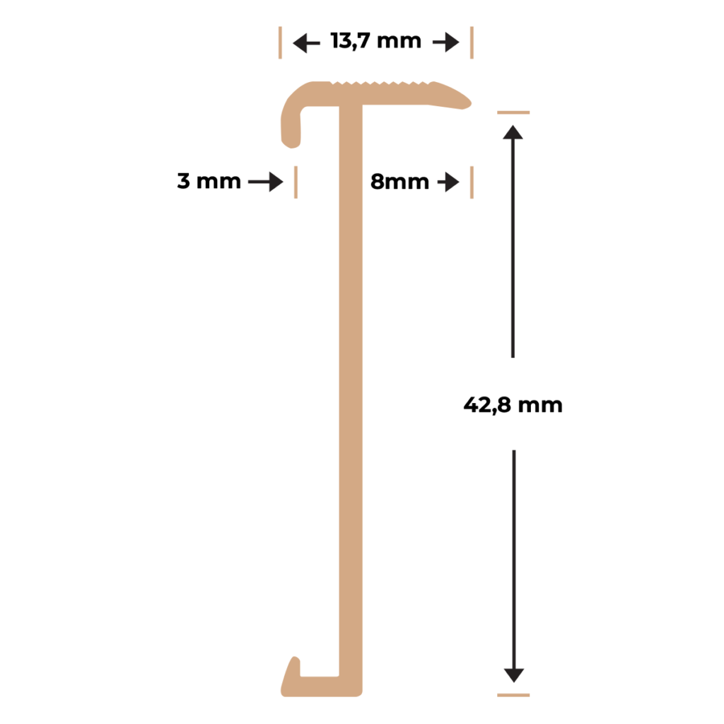 Trapneusprofiel PVC zwart 14x43mm 3m – foto 3